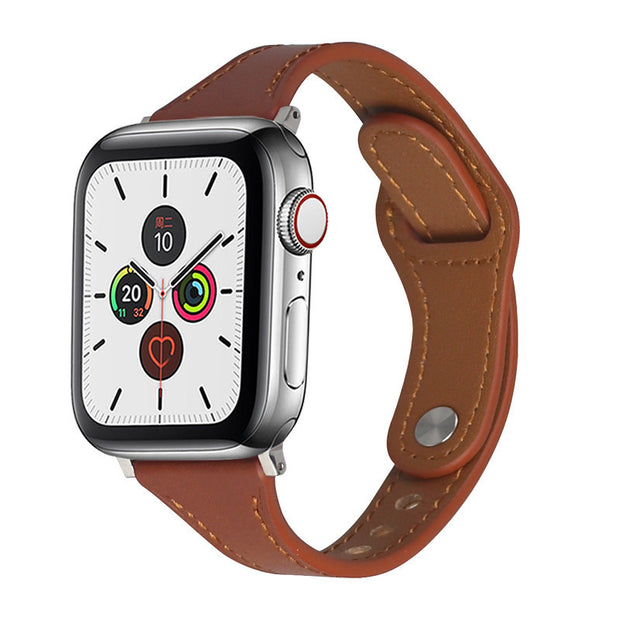 Upgrade your Apple Watch with the A3 Leather Watch Strap. Made from premium leather, this strap adds a touch of luxury and sophistication to your wrist. Designed specifically for the Apple Watch, it ensures a perfect fit and ultimate comfort. Elevate your style with this high-quality accessory.