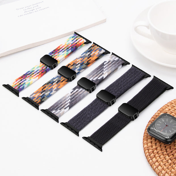 Experience the ultimate comfort and style with our A5 Nylon Braid Watch Strap for Apple Watch! This 2pcs set features a soft and durable nylon braid, paired with a magnetic buckle for easy, secure closure. Upgrade your Apple Watch now and elevate your look in an instant!