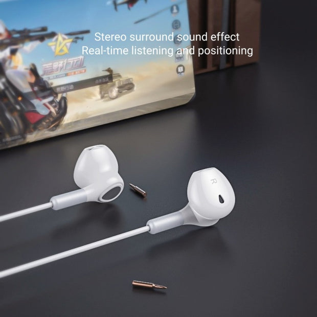 Experience premium sound quality with the E13 Semi-in-ear Metal Wired Earphone. Its sleek and stylish design combines with the metal construction for a durable and comfortable fit. Enjoy clear and crisp audio, perfect for music lovers on the go!