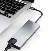 Introducing U4 Type-C USB Hub (8 in 1)! Connect, charge, and transfer data with ease. Say goodbye to tangled cords and hello to convenience. Maximize your productivity with our sleek and compact design. Upgrade your tech game now!