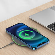 Experience the ultimate convenience with the V4 Ultra-thin Wireless Fast Charger. Say goodbye to tangled cords and hello to effortless charging at 15W speed. With its sleek design, it's not just a charger, it's a statement piece for any space. Make charging your device a breeze with the V4.