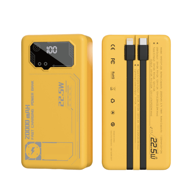 VINOP MH310 Mecha-Style Fast Charging Power Bank Yellow