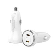 VINOP Dual PD 60W Fast Car Charger White