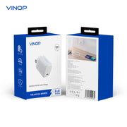 Unlock the full potential of your devices with VINOP PD30W USB-C GaN Mini Fast Charger! This compact and powerful charger is compatible with both EU and US plugs, making it the perfect travel companion. Charge your devices up to 2.5X faster with GaN technology. No more waiting, start charging now!