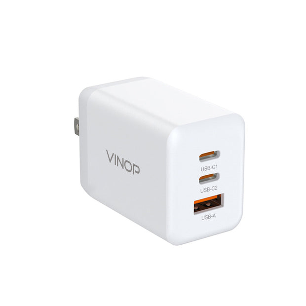 Get ready to charge your devices faster than ever with the VINOP PD65W 2C+A GaN Fast Charger! This compact charger utilizes GaN technology to deliver high-speed charging, making it perfect for on-the-go use. Say goodbye to waiting for your devices to power up and hello to convenience and efficiency. Available in EU and US plug options.