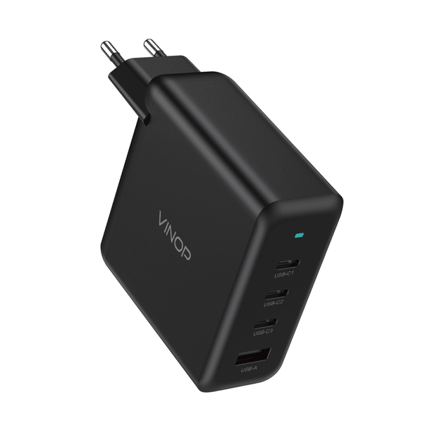 VINOP PD 100W 3C+A GaN Fast Charger Black EU Plug
