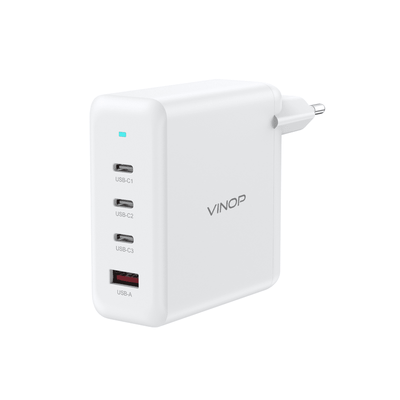VINOP PD 100W 3C+A GaN Fast Charger White EU Plug