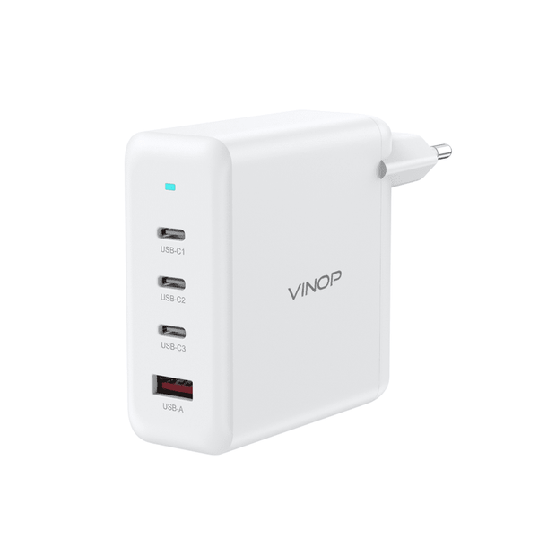 VINOP PD 100W 3C+A GaN Fast Charger White EU Plug