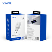 Charge your devices quickly and efficiently with the VINOP PD20W USB-C Fast Charger. This charger features a fast charging speed of 20W and a USB-C port, making it compatible with a wide range of devices. Say goodbye to long charging times and hello to more time using your devices!