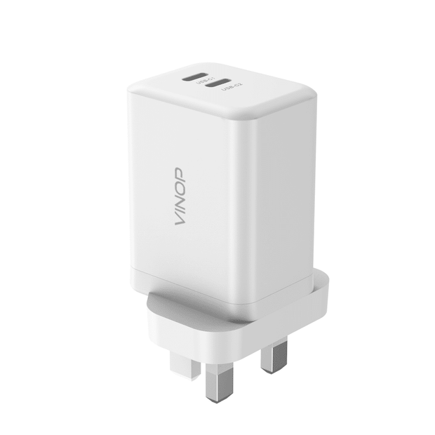 VINOP PD 45W Dual USB-C GaN Fast Charger UK Plug