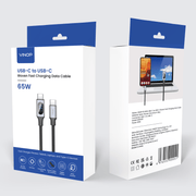 VINOP PD 65W USB-C to USB-C Woven Fast Charging Data Cable (with digital display)