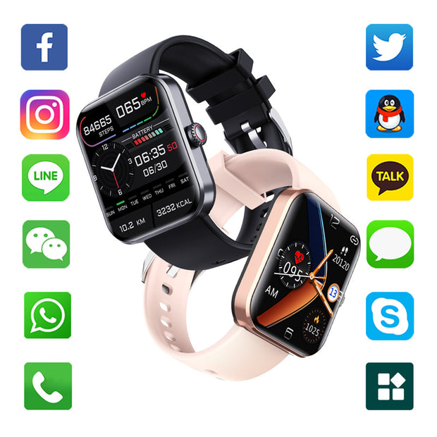 Upgrade your daily routine with the W6 Smart Watch! With its stylish steel strap and advanced features, this watch is perfect for staying connected and organized on the go. Track your fitness, receive notifications, and more, all with the touch of a finger. Don't miss out on this must-have accessory for the modern individual.