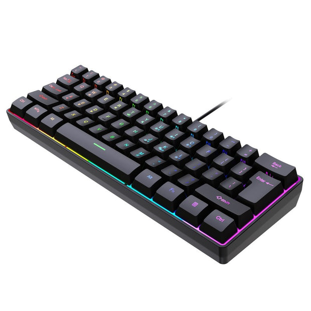 Experience a whole new level of productivity and style with the Y1 61-Key RGB Wired Keyboard. With its vibrant RGB lighting and 61 responsive keys, typing becomes a visual and tactile pleasure. Plus, its wired connection ensures a reliable and lag-free performance, perfect for all your computing needs. Upgrade your keyboard game now!