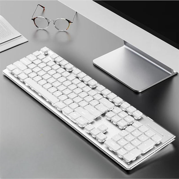 Transform your typing experience with the Y5 108-Key Wireless Keyboard. Enjoy the freedom of a wireless option while still maintaining all the features of a traditional keyboard. Say goodbye to cords and hello to convenience and efficiency!